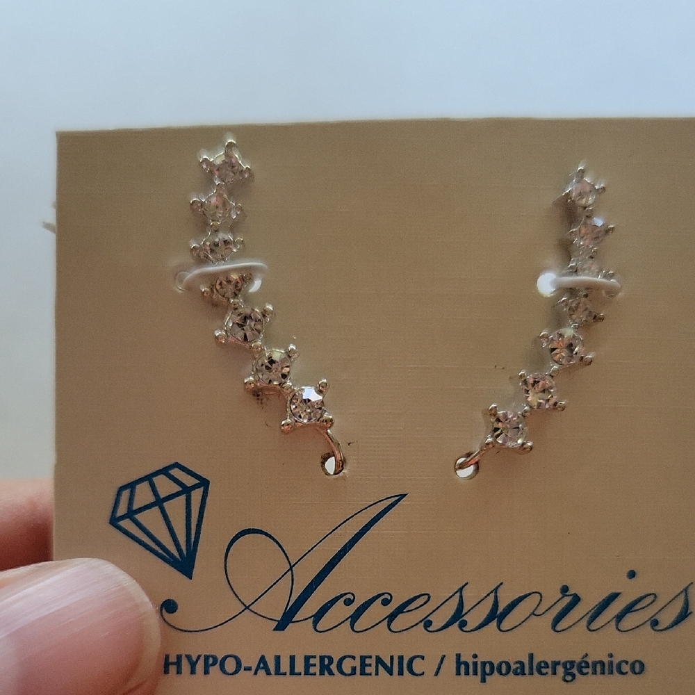 Silver Crystal Earrings